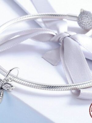 Charm pendentif en argent boucle de rosette courte ou longue