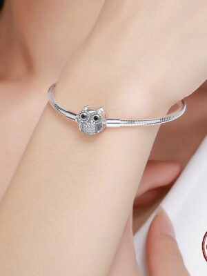 Bracelet charms en argent hibou