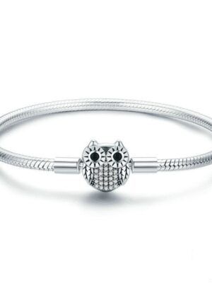 Bracelet charms en argent hibou
