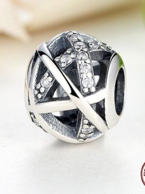 Charm perle en argent galaxie de zircons blancs