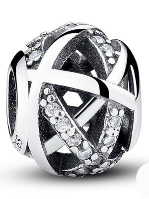 Charm perle en argent galaxie de zircons blancs