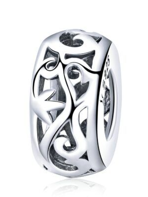 Charm espaceur en argent ajouré d'arabesques