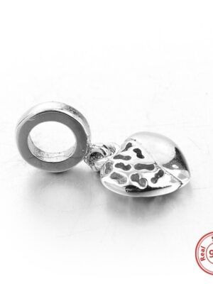 Pendentif charm en argent coeur semi plein semi ajouré