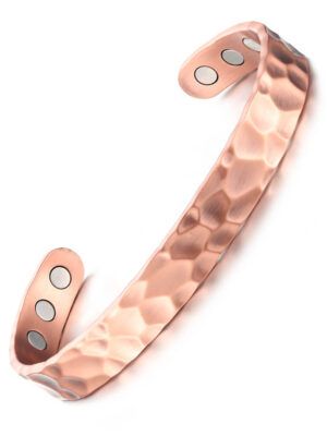 Bracelet cuivre 6 aimants martelé